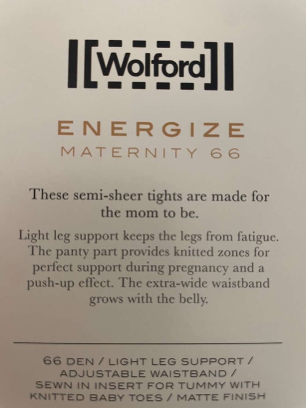 NIB Wolford Energize Maternity 66 Leggings in black size XL - Picture 7 of 9
